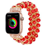 Apple Watch Bracelet 38mm 40mm 42mm 44mm Beads Iwatch SE 6 5 4 3 Band with Metal Chain Women Girl Elastic.