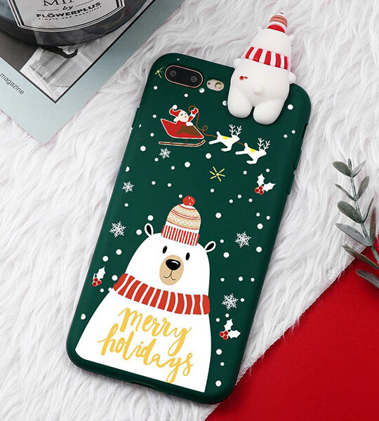 Christmas Cartoon Deer Case For iPhone 11 12 13 Pro XS Max mini XR X SE.