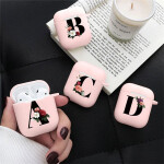 Airpods 2 1 Case Earphone Accessories For Air Pods 2 Cases Floral Initial Alphabet Letters Coque.