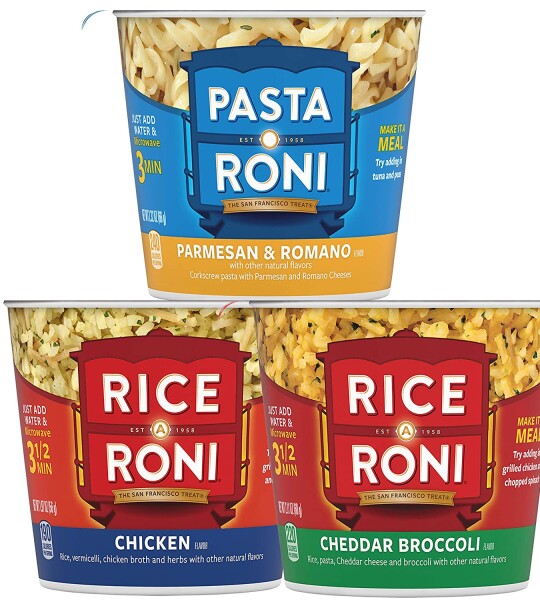 PASTA RONI Quaker Rice a Roni Cups Individual Cup, 3-Flavor Variety Pack, 2.25 Oz (Pack of 12)