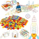 Straw Constructor Toys  Straw Toy Interlocking Plastic Educational Toy Kit for Kids Toy for Boys and Girls