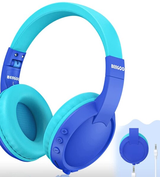 Kids Bluetooth Headphones, Wireless, Wired, TF Mode, Toddler Headphones with Microphone