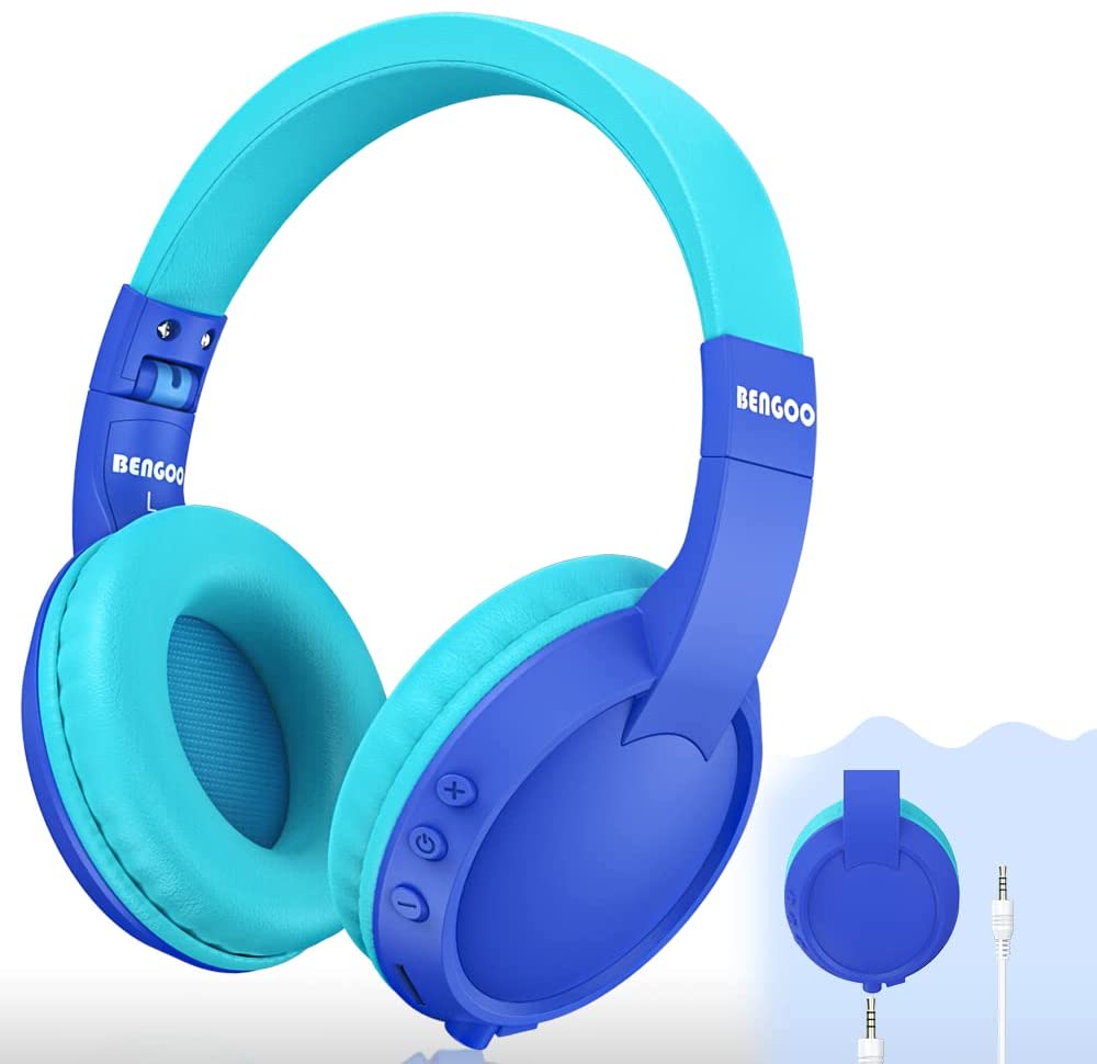 Kids Bluetooth Headphones, Wireless, Wired, TF Mode, Toddler Headphones with Microphone
