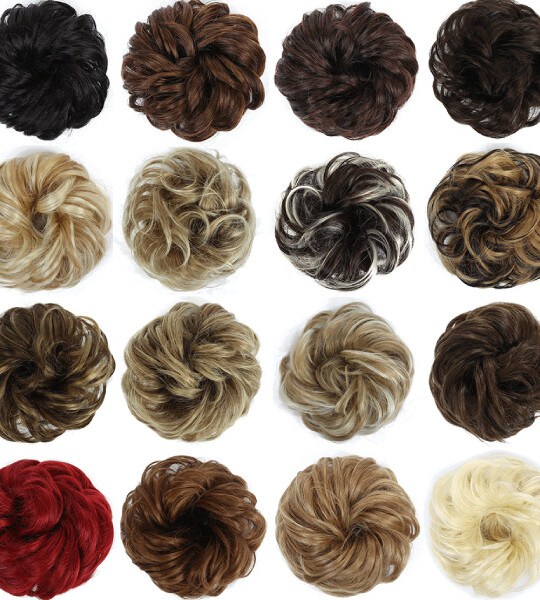 Hair Bun Pad Elastic Hair Rope Rubber Band Synthetic Hairpiece for Women