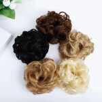 Hair Bun Pad Elastic Hair Rope Rubber Band Synthetic Hairpiece for Women