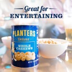 PLANTERS Deluxe Whole Cashews, 18.25 oz. Resealable Jar - Wholesome Snack Roasted in Peanut Oil with Sea Salt - Nutrient