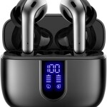 Bluetooth Headphones True Wireless Earbuds Power Display Earphones with Wireless Charging Case