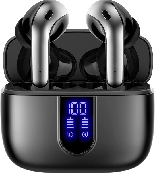 Bluetooth Headphones True Wireless Earbuds Power Display Earphones with Wireless Charging Case