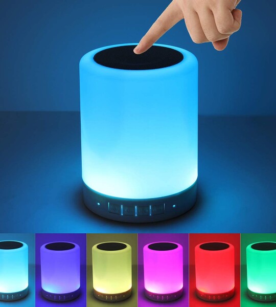 Night Light Bluetooth Speaker, Portable Wireless Bluetooth Speakers, Touch Control Bedside Table Light, Outdoor Speakers