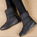 Solid Color Casual Winter Zipper Warm Plush Snow Boots For Women