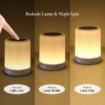 Night Light Bluetooth Speaker, Portable Wireless Bluetooth Speakers, Touch Control Bedside Table Light, Outdoor Speakers