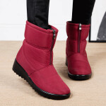 Solid Color Casual Winter Zipper Warm Plush Snow Boots For Women