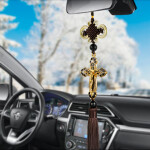 The new pendant metal diamond cross exquisite car rearview mirror ornaments