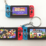 super mario keychain switch Charm game handle chain Claw machine Mario key chains ring action toys figure collection mod