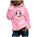 Women's Chirstmas Print Long-sleeved Sweatshirt Casual Loose Oversized Hooded Pullover tops Autumn Winter.