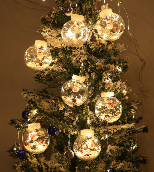Christmas Ornament Ball LED String Lights New Year 2022 Home Garden Decoration Merry Christmas Decorations