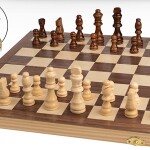 Inlaid Walnut Wooden Chess Set with Folding Chess Board Staunton Chess Pieces & Storage Box  Chess Set Wood Board Game