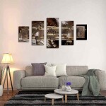 World Map Brown Wall Art Canvas Print Artwork for Home Decoration