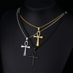 Stainless Steel Symbol of Life Unisex Cross Necklaces Jewelry Gifts