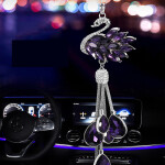 Bling Bling Diamond Car Hanging Accessories Crystal Swan Car Charms for Rear View Mirror Accessories