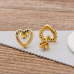 Tiny Elegant Eternity Gold Stud Earrings Jewelry For Women