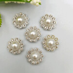 Silver resin flower Decoration Crafts Flatback Cabochon Scrapbooking Fit Hair Clips