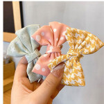 8 PcsSet Korean Children Simple Cute Flower Hairpins Fashion Sweet Girl Princess Fabric Plaid Bow Hair Clips Hair Access