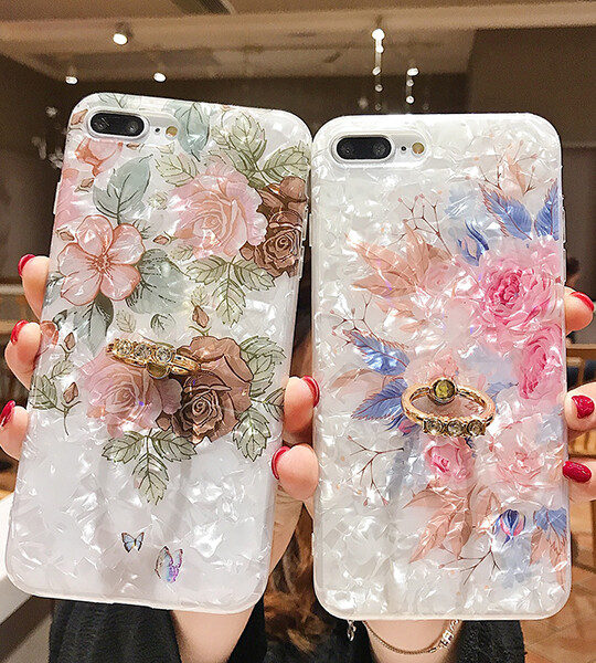 Floral Ring Stand Phone Case For iPhone 13 12 11 Pro Max XR XS Max X XS 7 8 Plus.