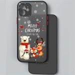 iPhone 11 12 13 Pro XS Max X XR 7 8 Plus 13Mini Camera Protection Case Merry Christmas Cute Elk Soft Bumper Matte Hard Cover