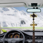 The new pendant metal diamond cross exquisite car rearview mirror ornaments