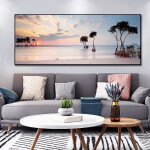 Oil Painting Posters and Prints Wall Art Canvas Painting Trees and Lakes Pictures for Living Room