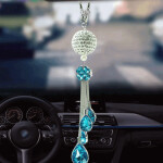 Car Rearview Mirror Pendant, Crystal Ball Hanging Ornaments For Car Decoration