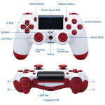 PS4 Wireless Controller Remote Gamepad Compatible White & Red