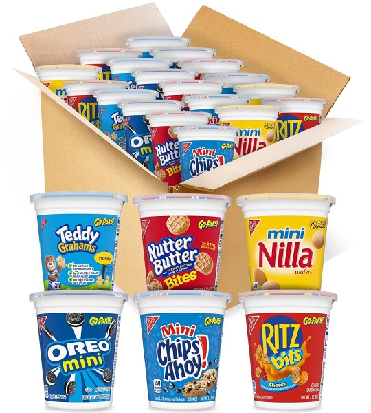 OREO Mini Cookies, CHIPS AHOY! Mini Cookies, RITZ Bits Crackers, Teddy Grahams Honey, Nutter Butter Bites & Mini Nilla W