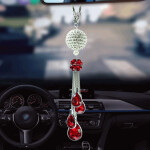 Car Rearview Mirror Pendant, Crystal Ball Hanging Ornaments For Car Decoration