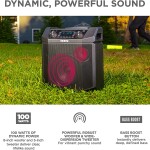 ION Audio Block Rocker Plus - Portable Bluetooth Speaker 100W W/Battery, Karaoke Microphone, AM FM Radio, Wheels & Teles