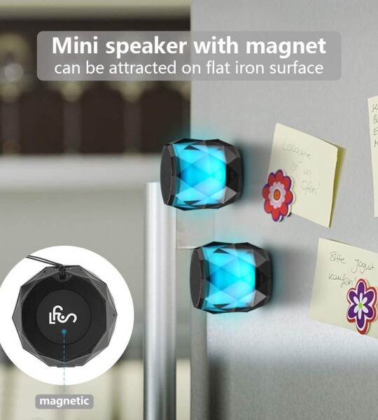 LFS Portable Bluetooth Speaker with Lights, Night Light LED Wireless Speaker,Magnetic Waterproof Speaker, 7 Color LED Au