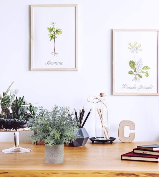 Mini Potted Artificial Eucalyptus Plants Plastic Fake Green Rosemary Plant