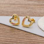 Tiny Elegant Eternity Gold Stud Earrings Jewelry For Women