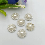 Silver resin flower Decoration Crafts Flatback Cabochon Scrapbooking Fit Hair Clips