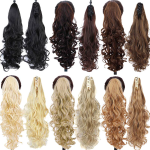 Heat resistant Long Wavy Hair Ponytail Extensions Synthetic Claw Ponytails Women's Hairpiece