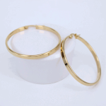 Crystal Round Hoop Earrings Twisted Gold Color For Women