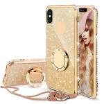 Diamond Case for iPhone 11 Pro Max XS Max XR X,Glitter Bling Ring Kickstand For iPhone 12 7 8 Plus X