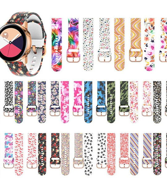 20mm 22mm 18mm Silicone Strap For Samsung Galaxy Watch Gear S3 Active 2 Graffiti style strap watch band.