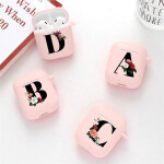 Airpods 2 1 Case Earphone Accessories For Air Pods 2 Cases Floral Initial Alphabet Letters Coque.