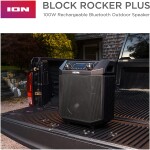 ION Audio Block Rocker Plus - Portable Bluetooth Speaker 100W W/Battery, Karaoke Microphone, AM FM Radio, Wheels & Teles