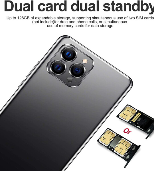 IP12 PRO+ Face Unlock Smart Phone Black