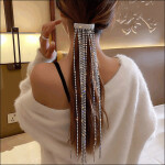 Rhinestone Hairpins for Women Long Tassel Crystal Hair Accessories Wedding Banquet Jewelry