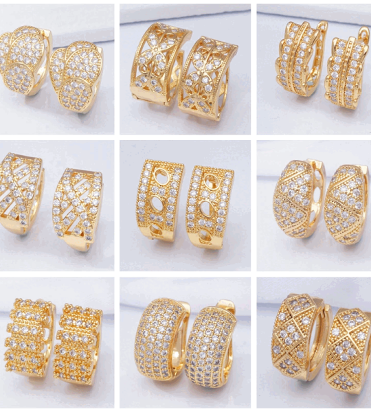 Luxury Crystal Small Hoop Earrings for Women