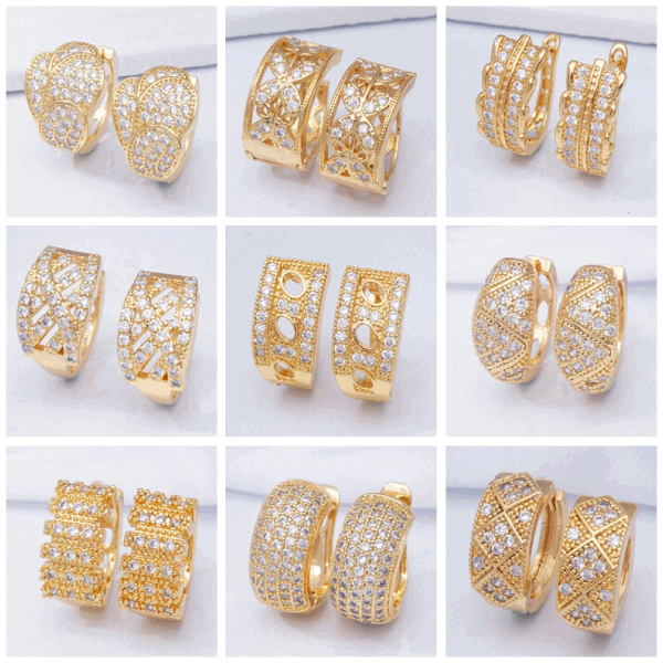 Luxury Crystal Small Hoop Earrings for Women